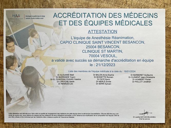 Accreditation équipe HAS 2023